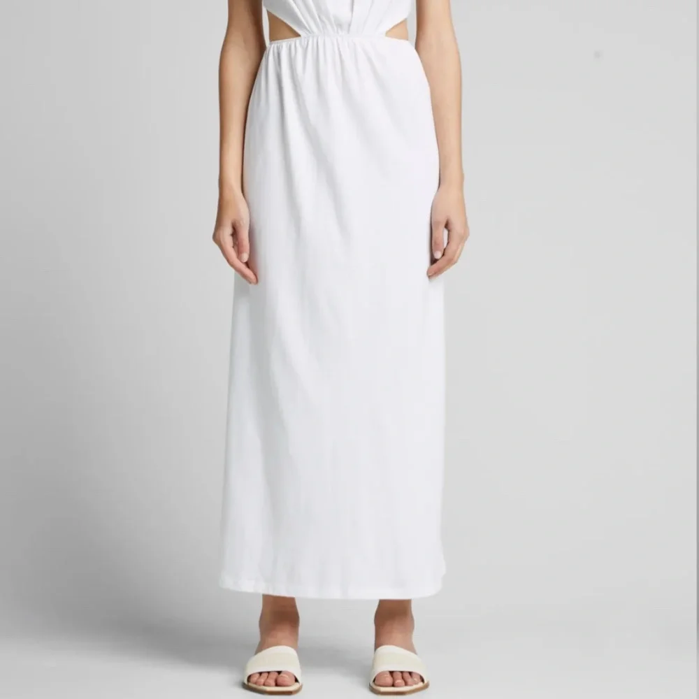 NWT $185 LOULOU STUDIO Bare-Back Cutout Cotton Dress in White - Size Large!